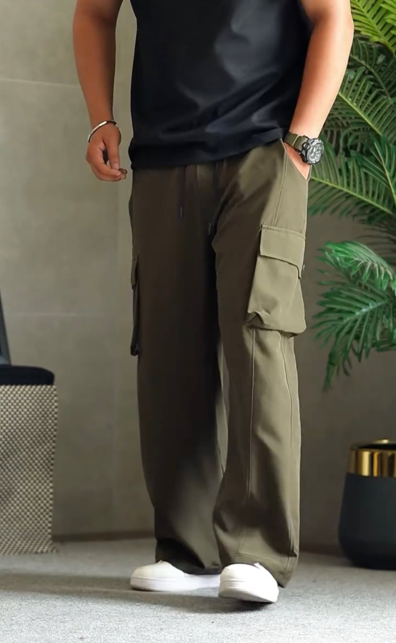 Multi-Pocket Loose Bottom Pack Of 4 Trouser