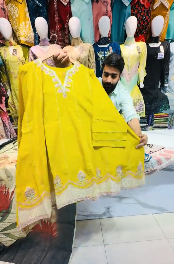 Festive 3 Pcs Stitched Dress