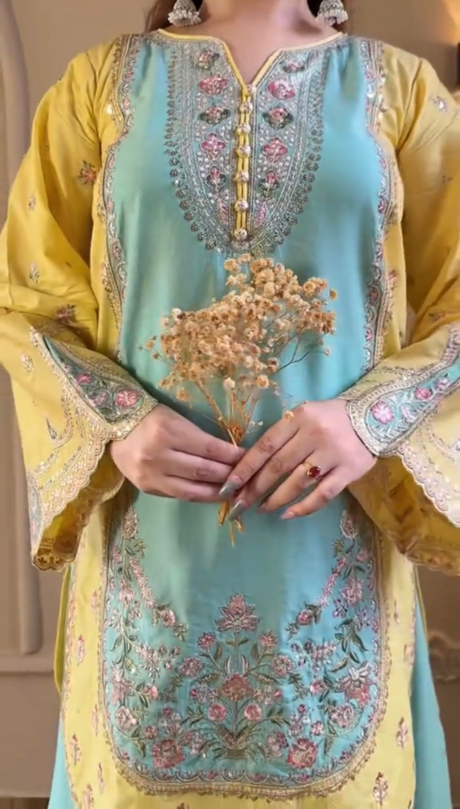 Lama 3 Piece Embroidered Dress