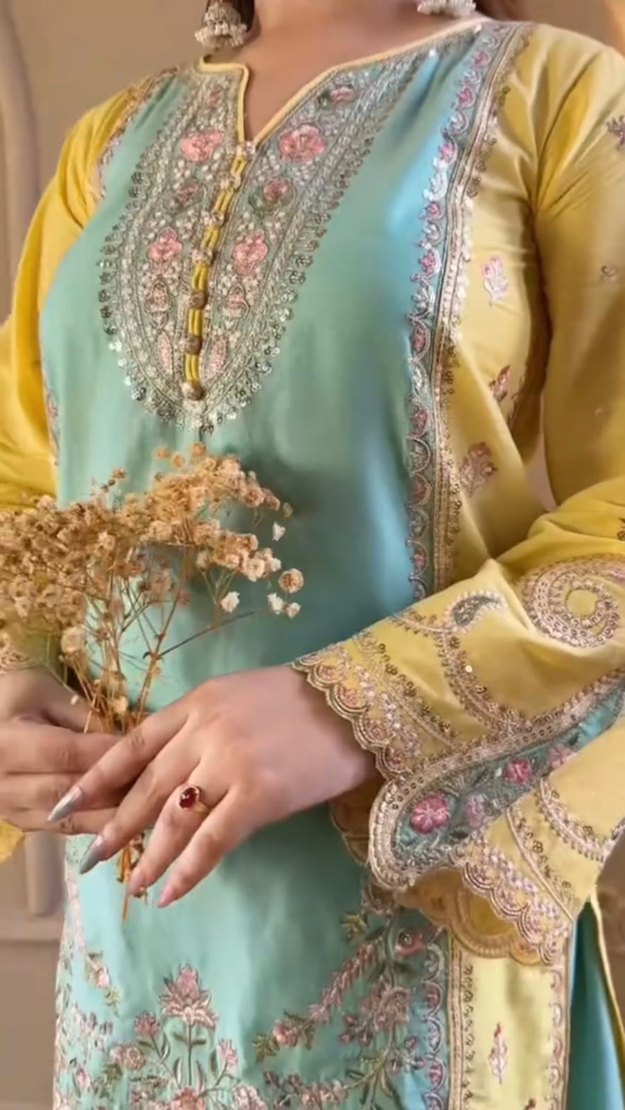Lama 3 Piece Embroidered Dress