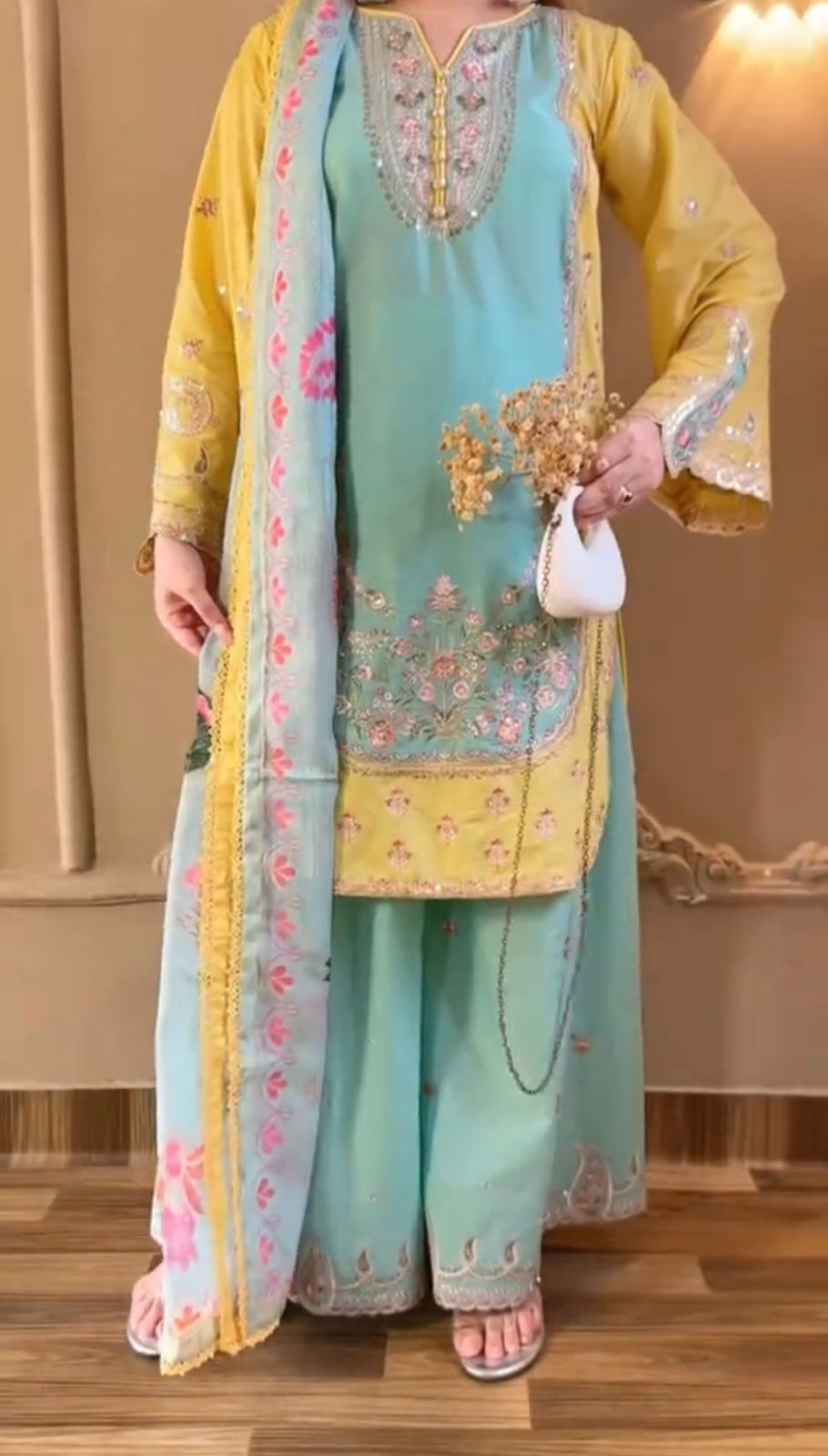 Lama 3 Piece Embroidered Dress