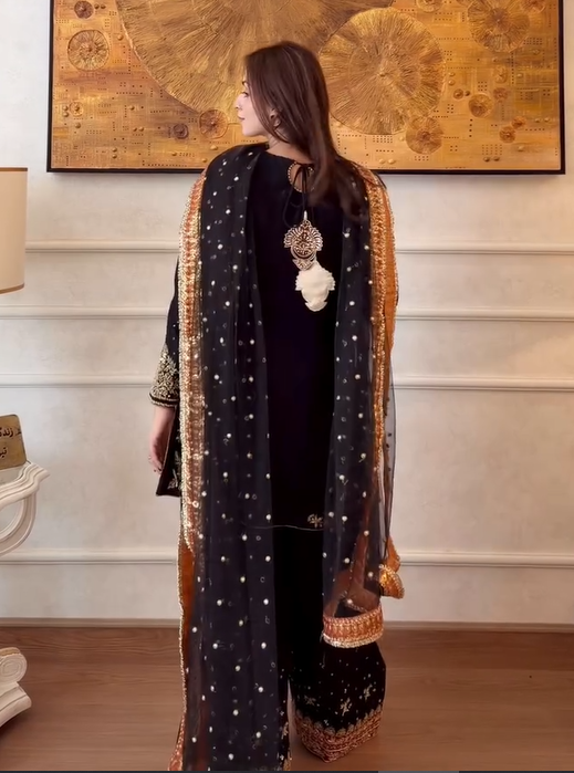 LAMA BLACK EMBROIDERED 3PCS