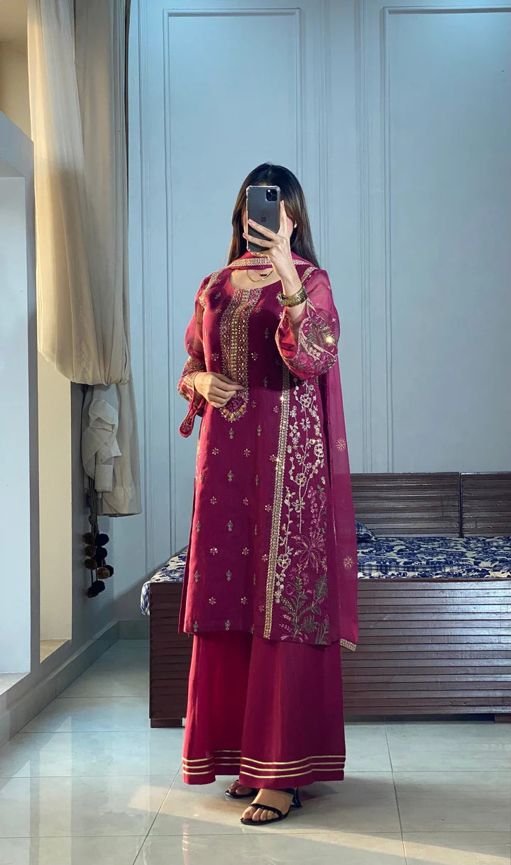 Pink Festive 3 Piece Dress