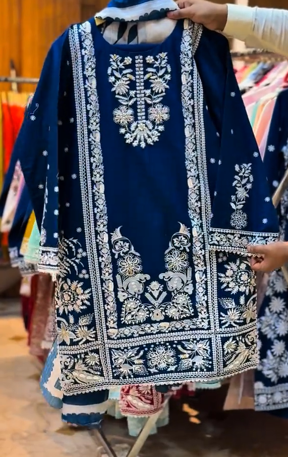 Embroidered 3 Piece Stitched Dress