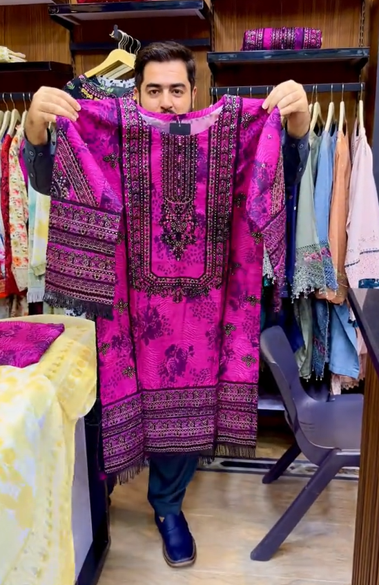 Summer Embroidered 3 Pcs Dress