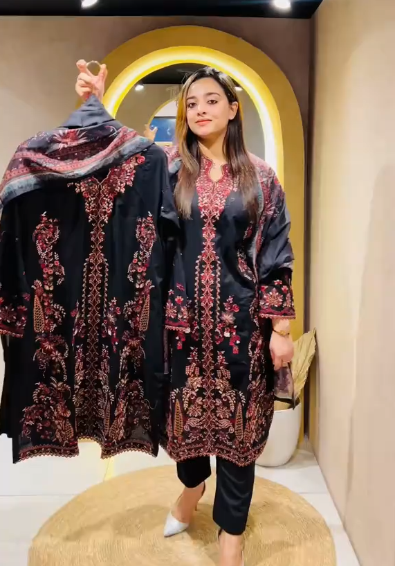 Beautiful Embroidered 3 Piece Dress