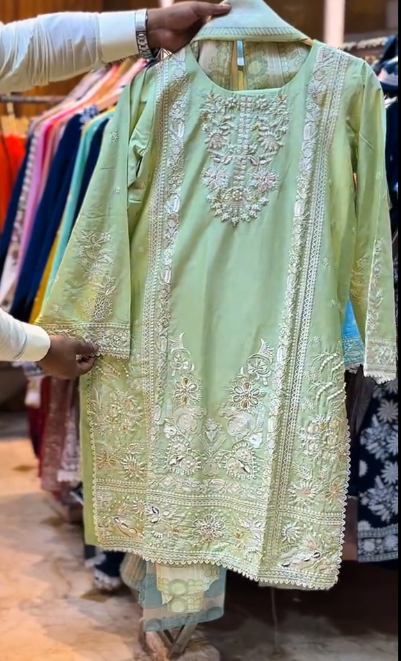 Embroidered 3 Piece Stitched Dress