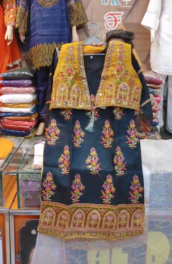 Kameez Shalwar With Coat 3 Piece