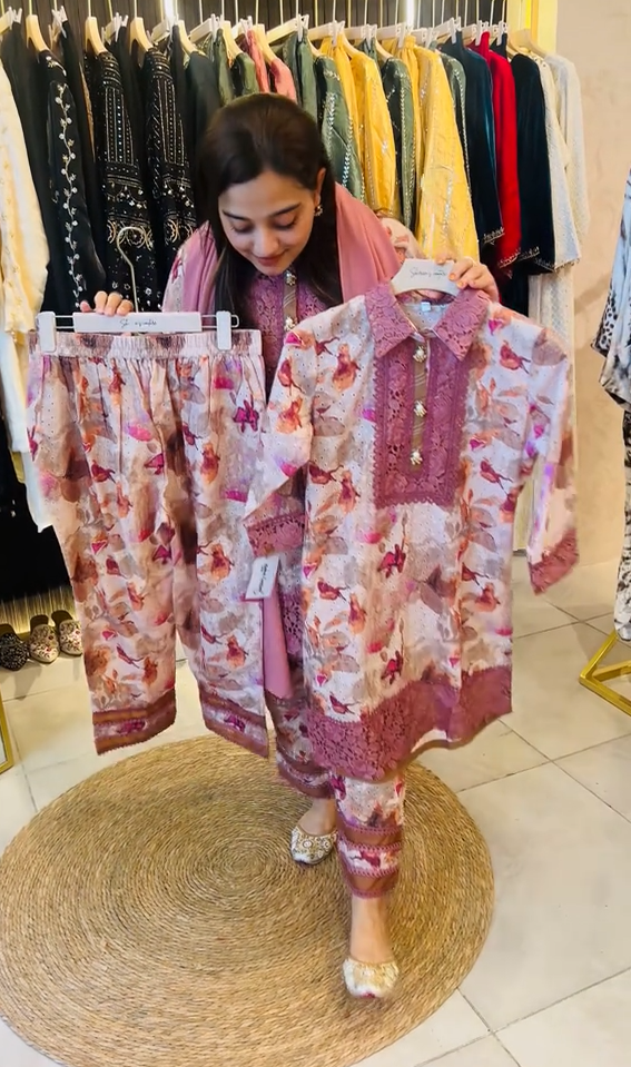 Floral 3 Piece Embroidered Dress