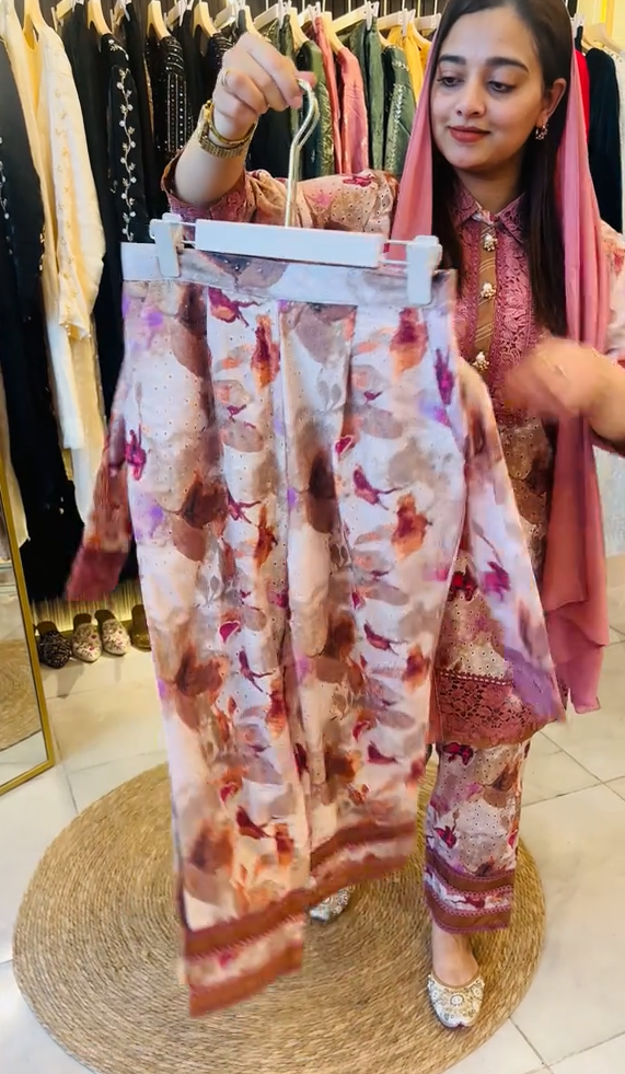 Floral 3 Piece Embroidered Dress