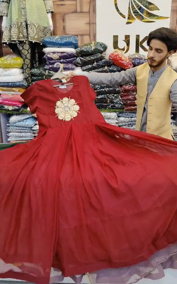 Shafoon beautiful maxi with seperate sleeves