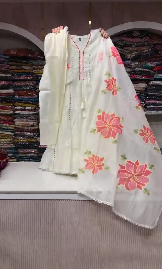 White 3 Piece Festive Frock