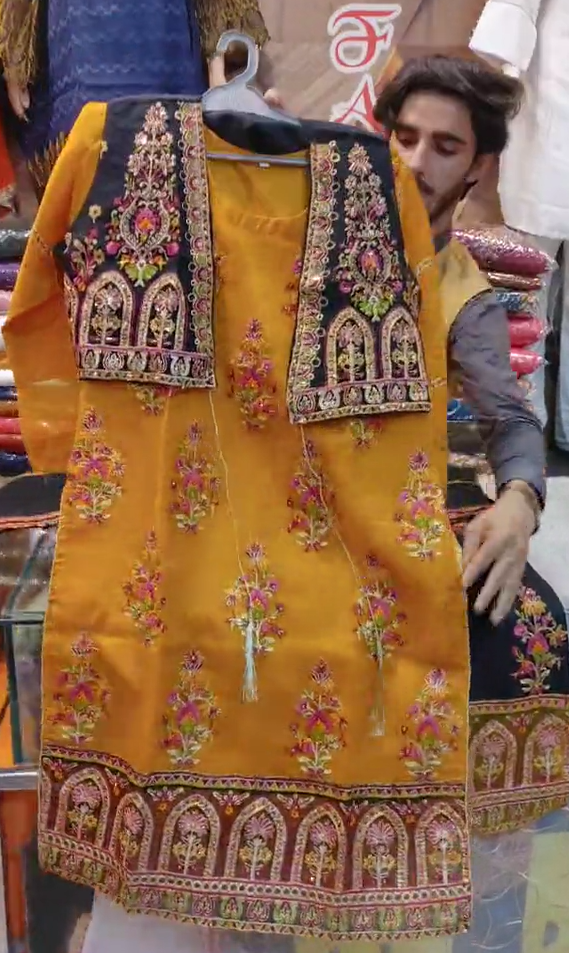 Kameez Shalwar With Coat 3 Piece