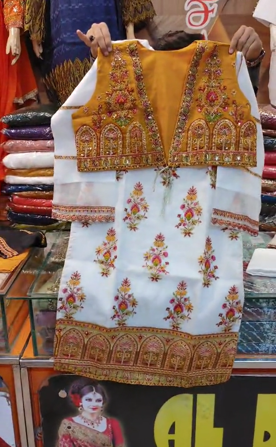 Kameez Shalwar With Coat 3 Piece
