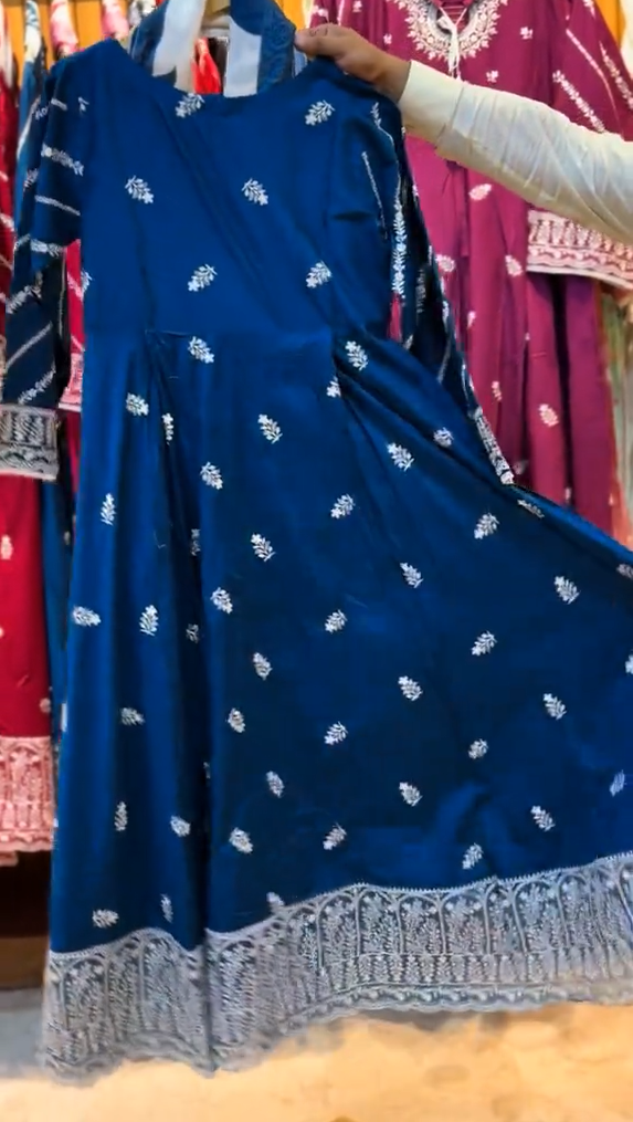 3 Piece Stitched Embroidered Frock