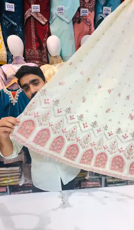 Festive 3 Pcs Stitched Dress