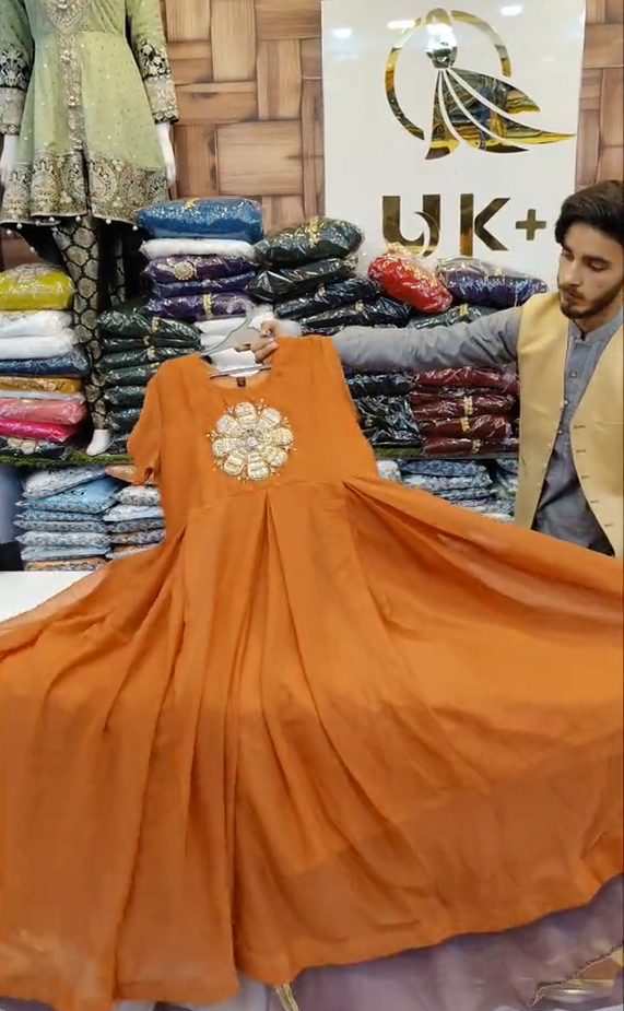 Shafoon beautiful maxi with seperate sleeves