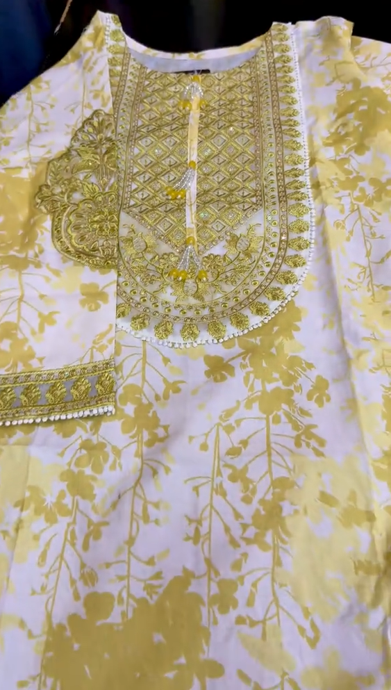 Summer Embroidered 3 Pcs Dress