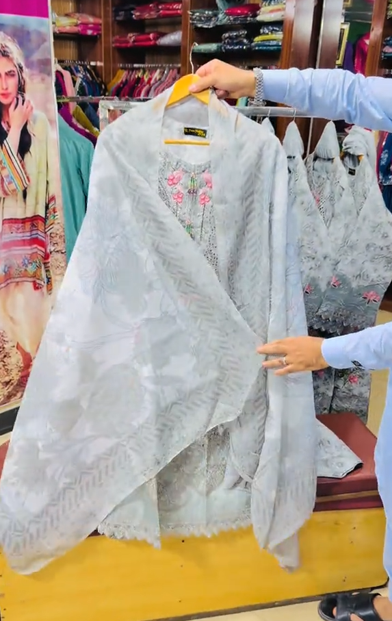 Summer Embroidered 3Pcs Stitched Dress