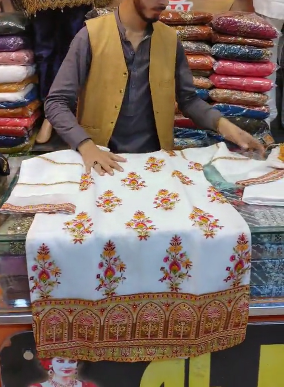 Kameez Shalwar With Coat 3 Piece