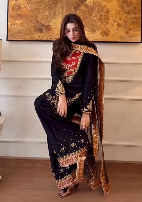 LAMA BLACK EMBROIDERED 3PCS