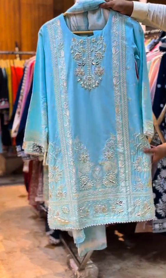 Embroidered 3 Piece Stitched Dress